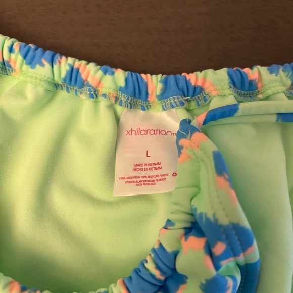 Xhilaration Neon Teal Leopard String Bikini Bottoms Size Large - Picture 3 of 4